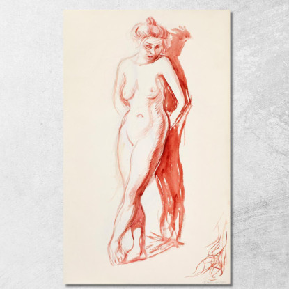 Modello In Piedi Appoggiato Al Muro Magnus Enckell mek68 quadro stampato su tela