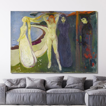 Donna. Sfinge Edvard Munch em405 quadro stampato su tela