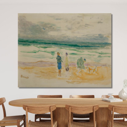 La Spiaggia. Tre Personaggi E Un Cane Pierre Bonnard pbn24 quadro stampato su tela