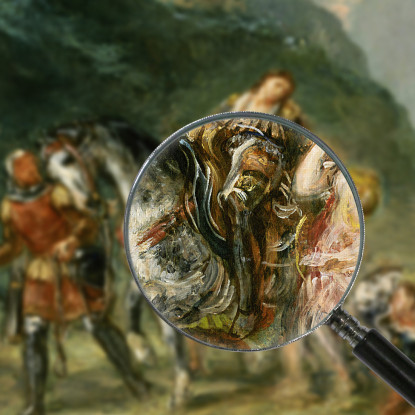Angelica E Medoro Ferito Eugène Delacroix edx9 quadro stampato su tela