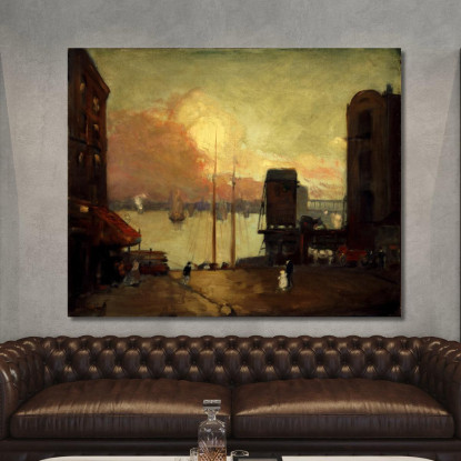 Nubi Cumuliformi East River Robert Henri rhn13 quadro stampato su tela