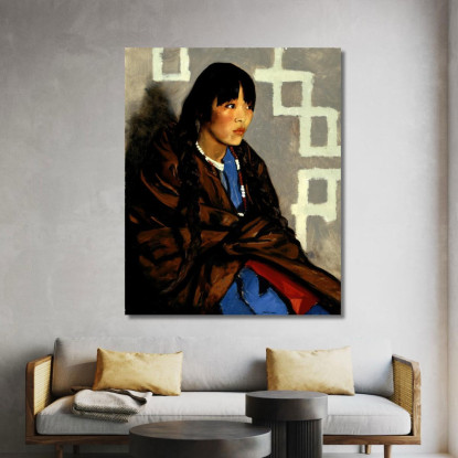 Ragazza Indiana Julianita Robert Henri rhn28 quadro stampato su tela