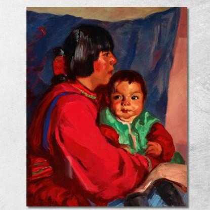 Maria E Il Bambino Robert Henri rhn39 quadro stampato su tela