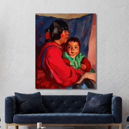 Maria E Il Bambino Robert Henri rhn39 quadro stampato su tela