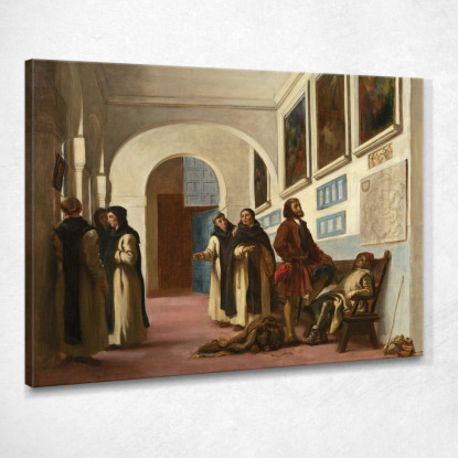 Cristoforo Colombo E Suo Figlio A La Rábida Eugène Delacroix edx22 quadro stampato su tela