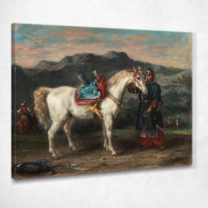 Circasso Che Tiene Un Cavallo Per La Briglia Eugène Delacroix edx23 quadro stampato su tela