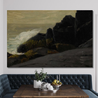 Scogliere Marine Robert Henri rhn59 quadro stampato su tela