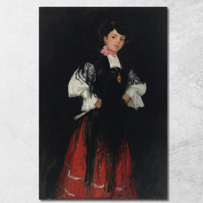 Ragazza Spagnola Di Madrid Una Chula Robert Henri rhn62 quadro stampato su tela