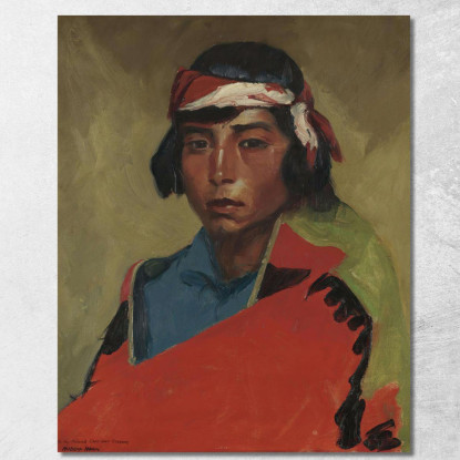 Giovane Maschio Del Pueblo Di Tesuque Robert Henri rhn74 quadro stampato su tela