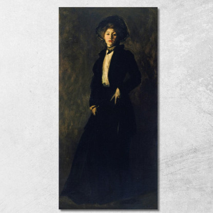 Giovane Donna In Nero Robert Henri rhn76 quadro stampato su tela
