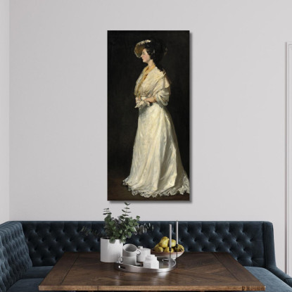 Giovane Donna In Bianco Robert Henri rhn77 quadro stampato su tela