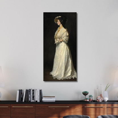 Giovane Donna In Bianco Robert Henri rhn77 quadro stampato su tela