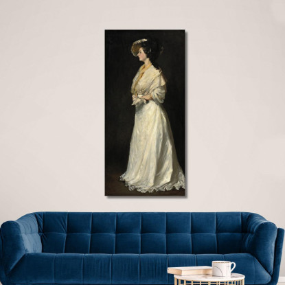 Giovane Donna In Bianco Robert Henri rhn77 quadro stampato su tela