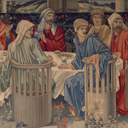 I Cavalieri Della Tavola Rotonda Convocati Alla Ricerca Dalla Strana Donzella Sir Edward Coley Burne-Jones ecb35 quadro stampat