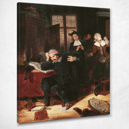 Don Chisciotte Nella Sua Biblioteca Eugène Delacroix edx31 quadro stampato su tela