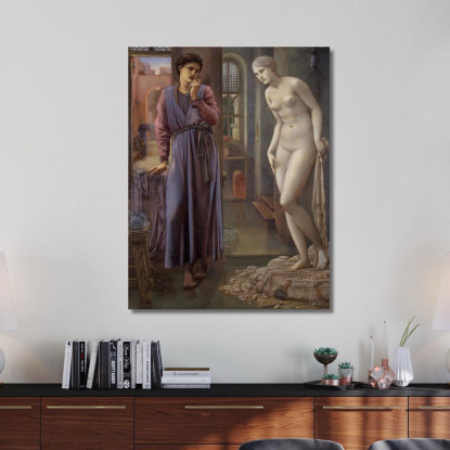 Pigmalione E L'Immagine La Mano Si Astiene Sir Edward Coley Burne-Jones ecb55 quadro stampato su tela