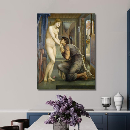 Pigmalione E L'Immagine Che L'Anima Raggiunge Sir Edward Coley Burne-Jones ecb57 quadro stampato su tela