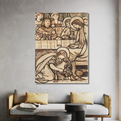 La Maddalena Unge I Piedi Di Cristo Sir Edward Coley Burne-Jones ecb90 quadro stampato su tela