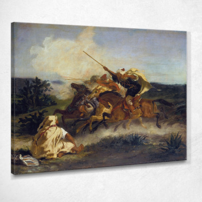 Fantasia Arabe Eugène Delacroix edx38 quadro stampato su tela