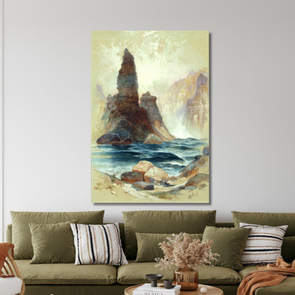 Sopra Tower Falls Yellowstone Thomas Moran tmr7 quadro stampato su tela