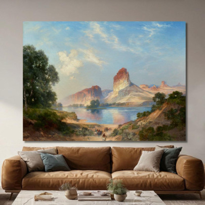 Un Paradiso Indiano Green River Wyoming Thomas Moran tmr9 quadro stampato su tela