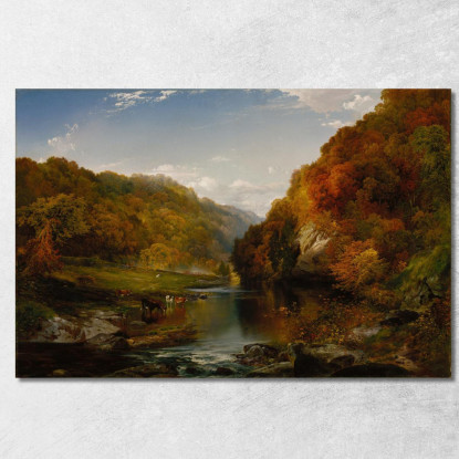 Pomeriggio D'Autunno Il Wissahickon Thomas Moran tmr10 quadro stampato su tela
