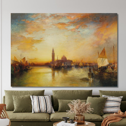 Tramonto Al Palazzo Ducale Thomas Moran tmr16 quadro stampato su tela