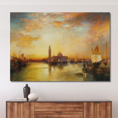 Tramonto Al Palazzo Ducale Thomas Moran tmr16 quadro stampato su tela