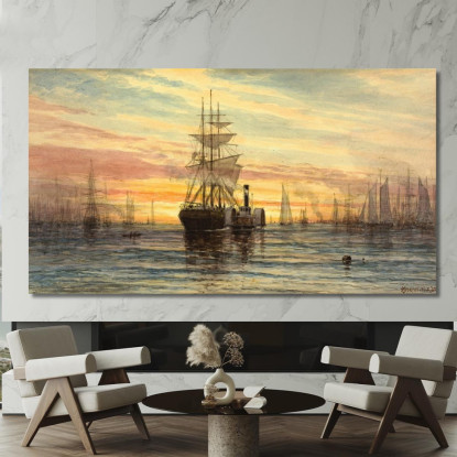 Scena Del Porto Thomas Moran tmr32 quadro stampato su tela