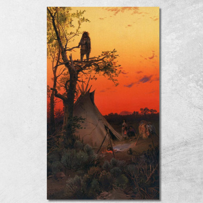 Alla Ricerca. Un Ute. Camp Utah. Thomas Moran tmr49 quadro stampato su tela