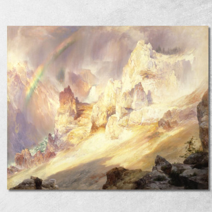 Arcobaleno Sopra Il Grand Canyon Dello Yellowstone Thomas Moran tmr51 quadro stampato su tela