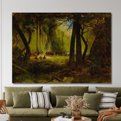 Accoglienza Di Dominique De Gourgues Da Parte Degli Indiani Thomas Moran tmr52 quadro stampato su tela