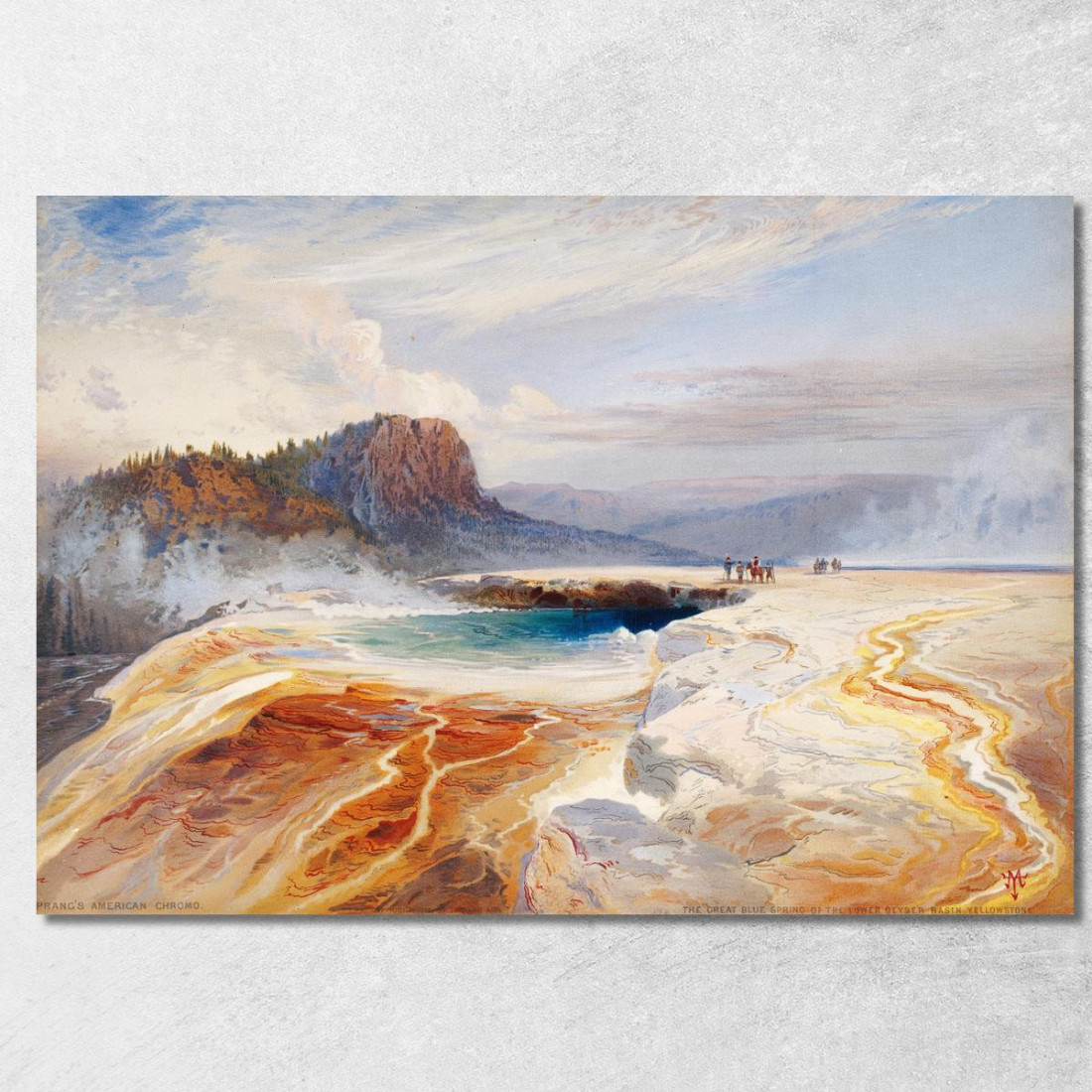 La Grande Sorgente Azzurra Del Bacino Inferiore Dei Geyser Di Yellowstone Thomas Moran tmr65 quadro stampato su tela