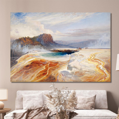 La Grande Sorgente Azzurra Del Bacino Inferiore Dei Geyser Di Yellowstone Thomas Moran tmr65 quadro stampato su tela