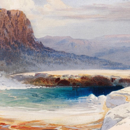 La Grande Sorgente Azzurra Del Bacino Inferiore Dei Geyser Di Yellowstone Thomas Moran tmr65 quadro stampato su tela