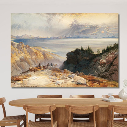 Il Gran Lago Salato Dello Utah Thomas Moran tmr66 quadro stampato su tela