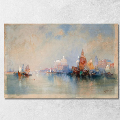 La Laguna Guardando Verso Santa Maria Della Salute Thomas Moran tmr68 quadro stampato su tela