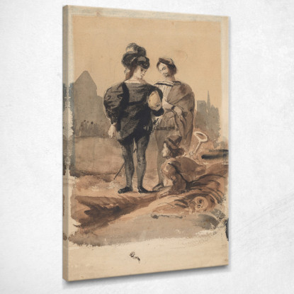Amleto E Orazio Al Cimitero Eugène Delacroix edx49 quadro stampato su tela