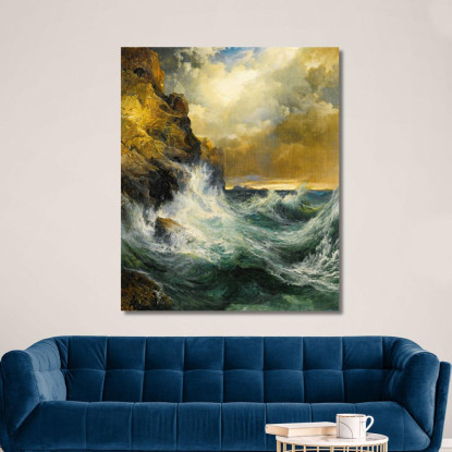 L'Onda Che Si Ritira Thomas Moran tmr73 quadro stampato su tela