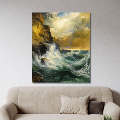 L'Onda Che Si Ritira Thomas Moran tmr73 quadro stampato su tela