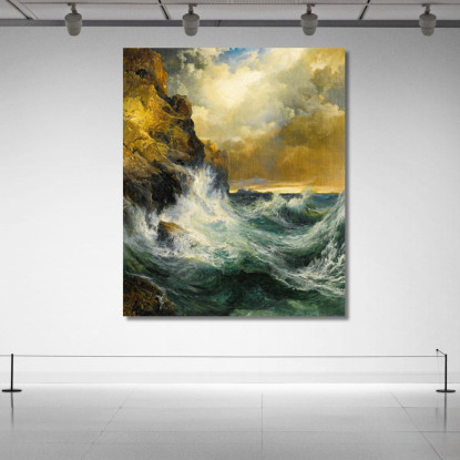 L'Onda Che Si Ritira Thomas Moran tmr73 quadro stampato su tela