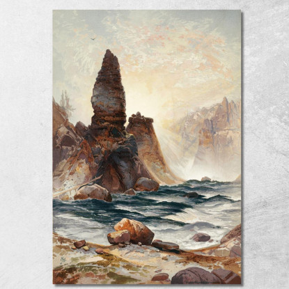 Le Torri Di Tower Falls Yellowstone Thomas Moran tmr75 quadro stampato su tela