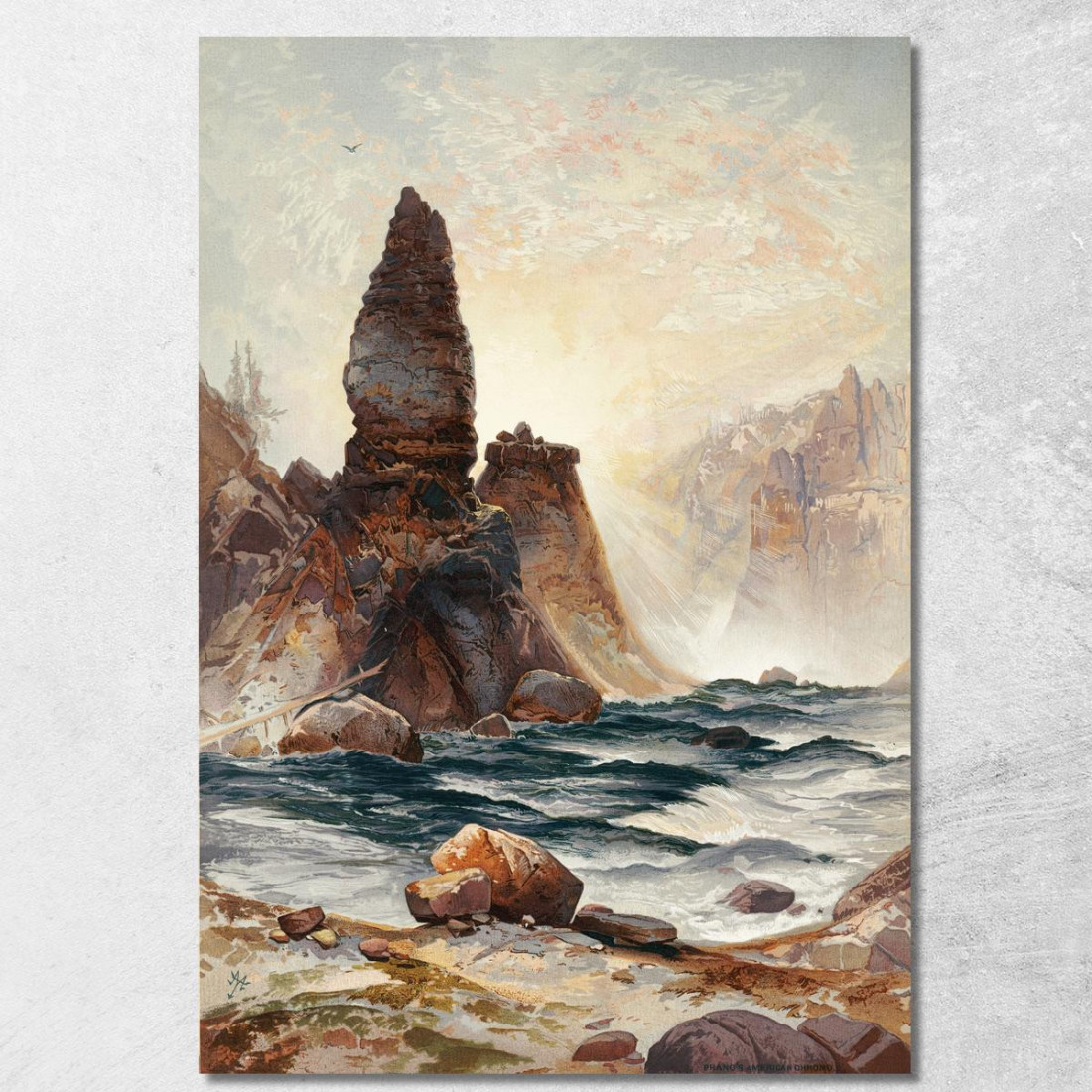 Le Torri Di Tower Falls Yellowstone Thomas Moran tmr75 quadro stampato su tela