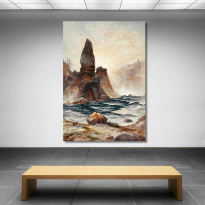 Le Torri Di Tower Falls Yellowstone Thomas Moran tmr75 quadro stampato su tela