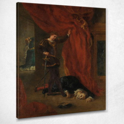 Amleto Davanti Al Corpo Di Polonio Eugène Delacroix edx50 quadro stampato su tela