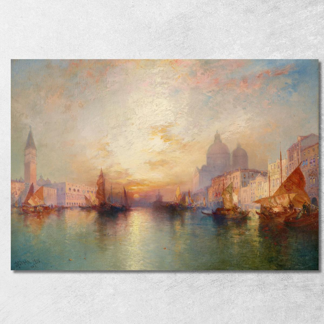 Canal Grande Di Venezia Al Tramonto Thomas Moran tmr96 quadro stampato su tela