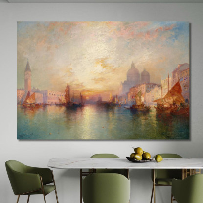 Canal Grande Di Venezia Al Tramonto Thomas Moran tmr96 quadro stampato su tela