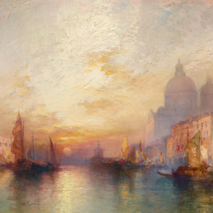 Canal Grande Di Venezia Al Tramonto Thomas Moran tmr96 quadro stampato su tela