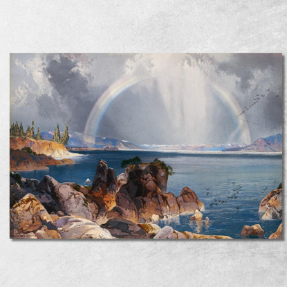Lago Yellowstone Thomas Moran tmr99 quadro stampato su tela