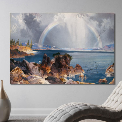 Lago Yellowstone Thomas Moran tmr99 quadro stampato su tela